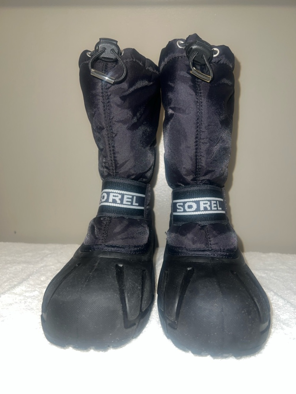 Sorel Black Tall Winter Boots with Strap - Sz 6 (Kids) - Picture 2 of 6